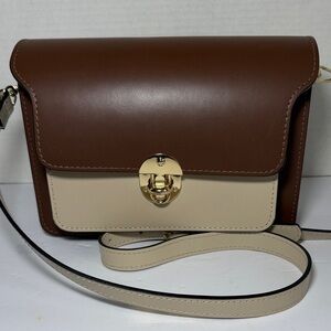 ISADORA GENUINE LEATHER  BAGS Elegant Two-Tone Crossbody Bag